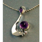 silver pendant with amethyst