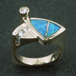 opal and diamond gold ring