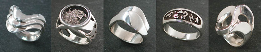 An assortment of silver rings without stones